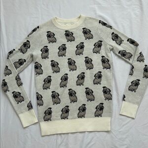 Twik by Simons Pug Print Crewneck Sweater - Size XS